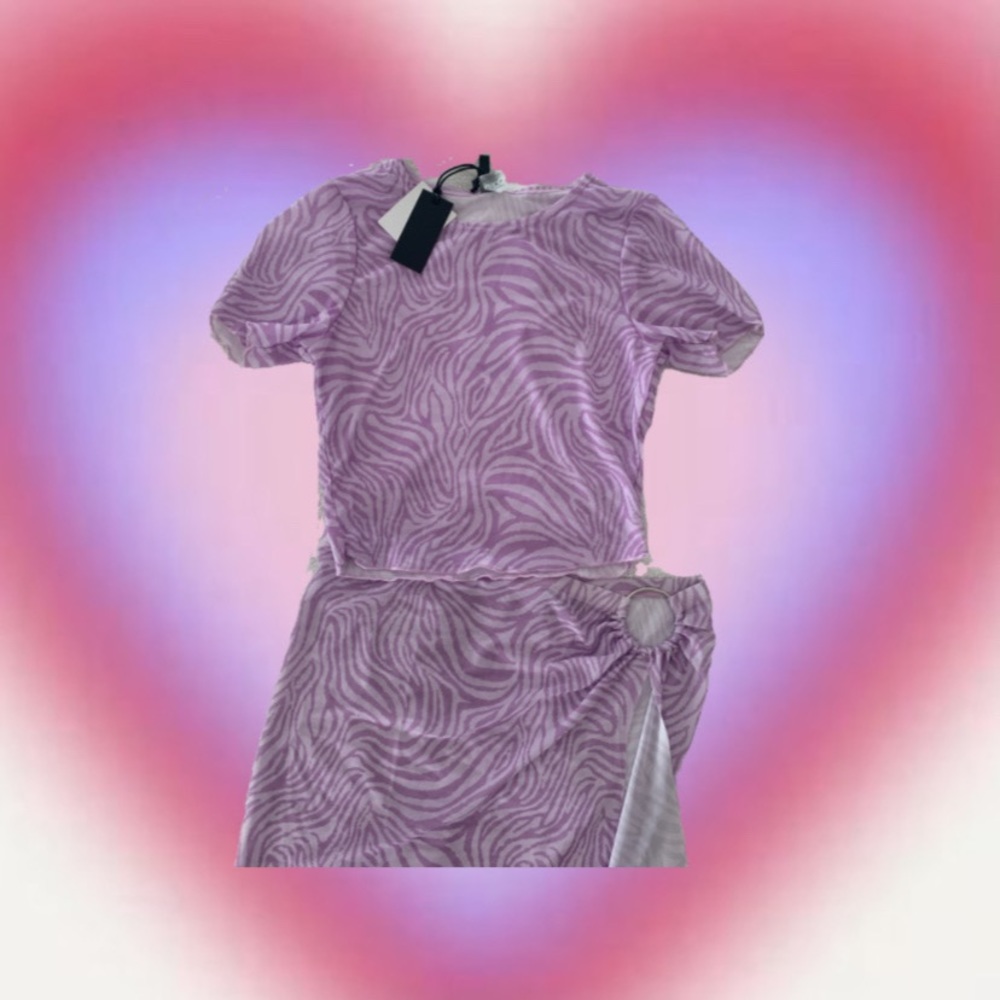 NWT Kendall & Kylie purple mesh maxi set S